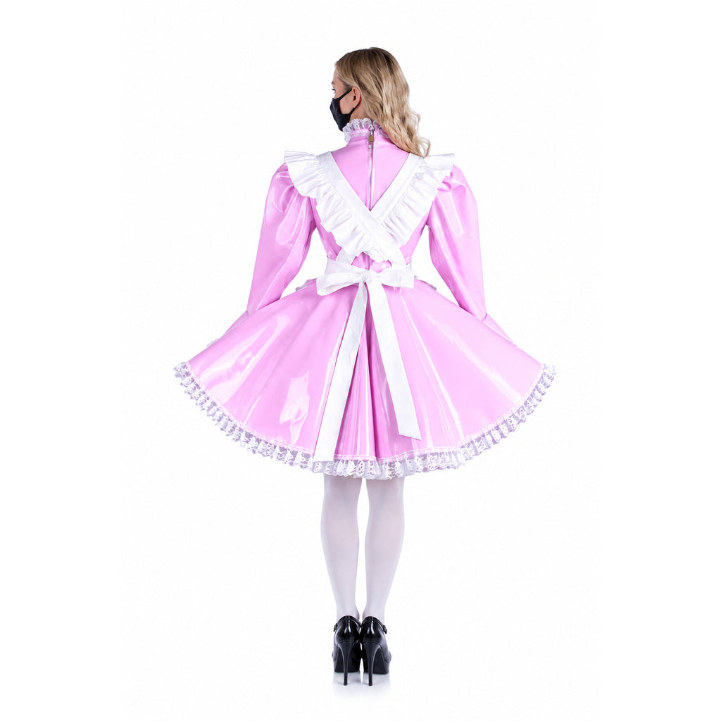 pink thin pvc dress G1547