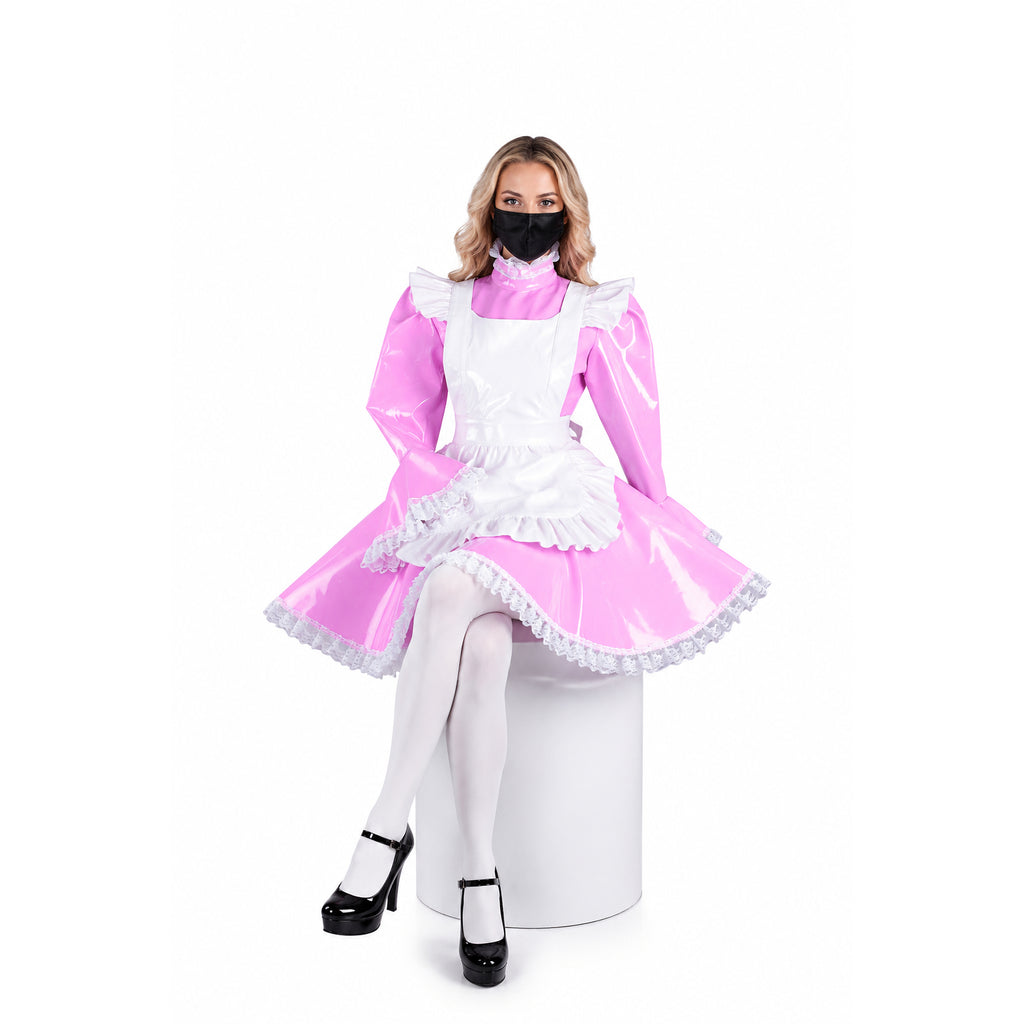 pink thin pvc dress G1547