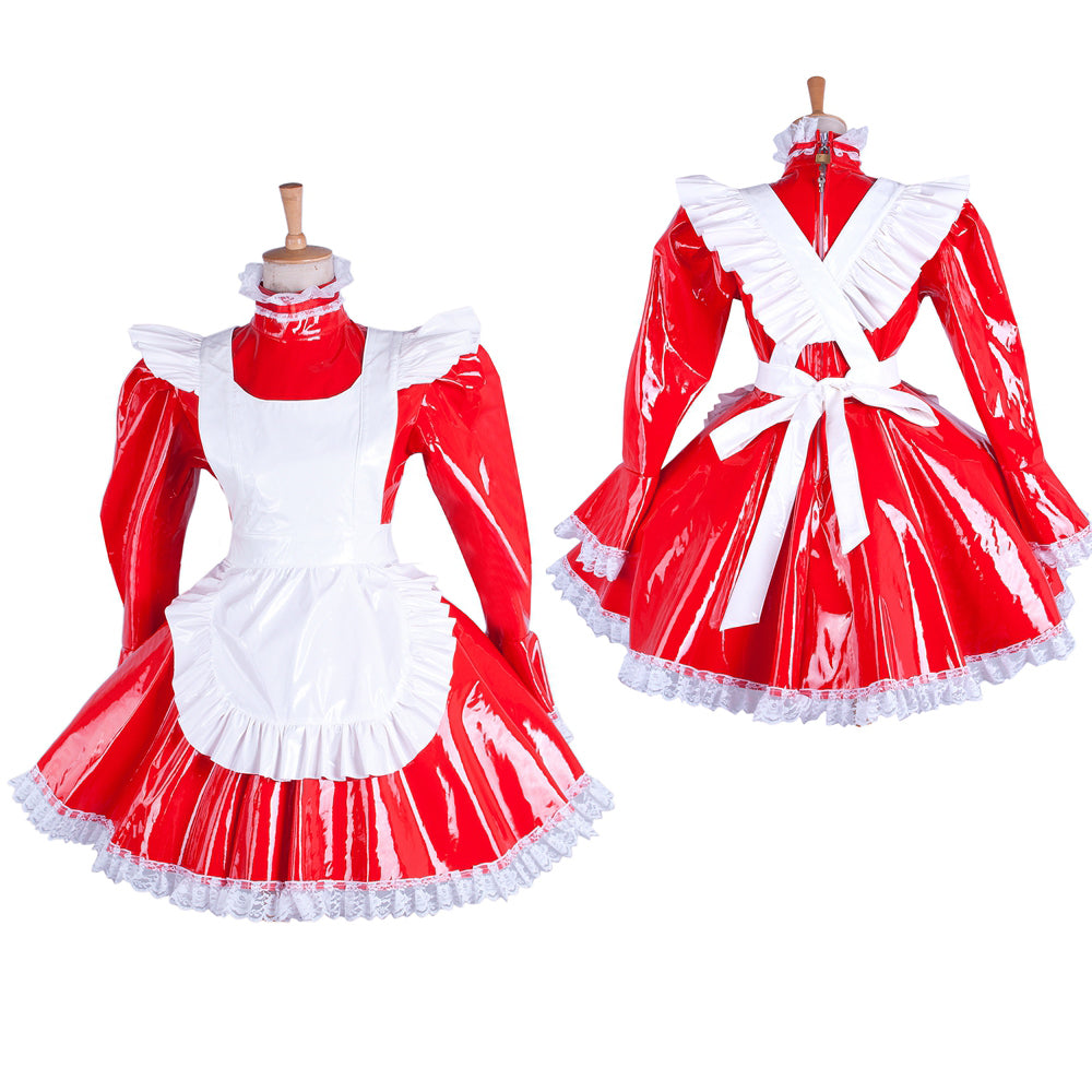 red thin pvc dress G1548