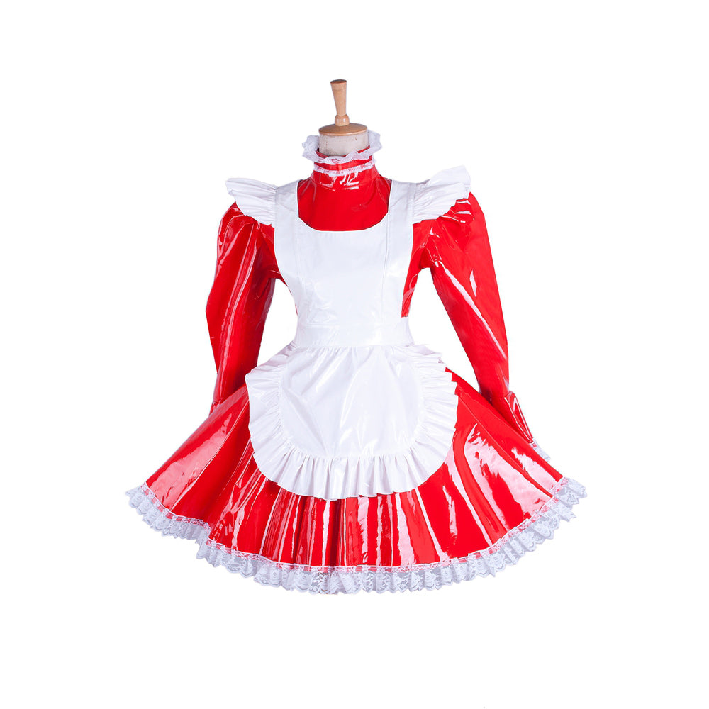 red thin pvc dress G1548