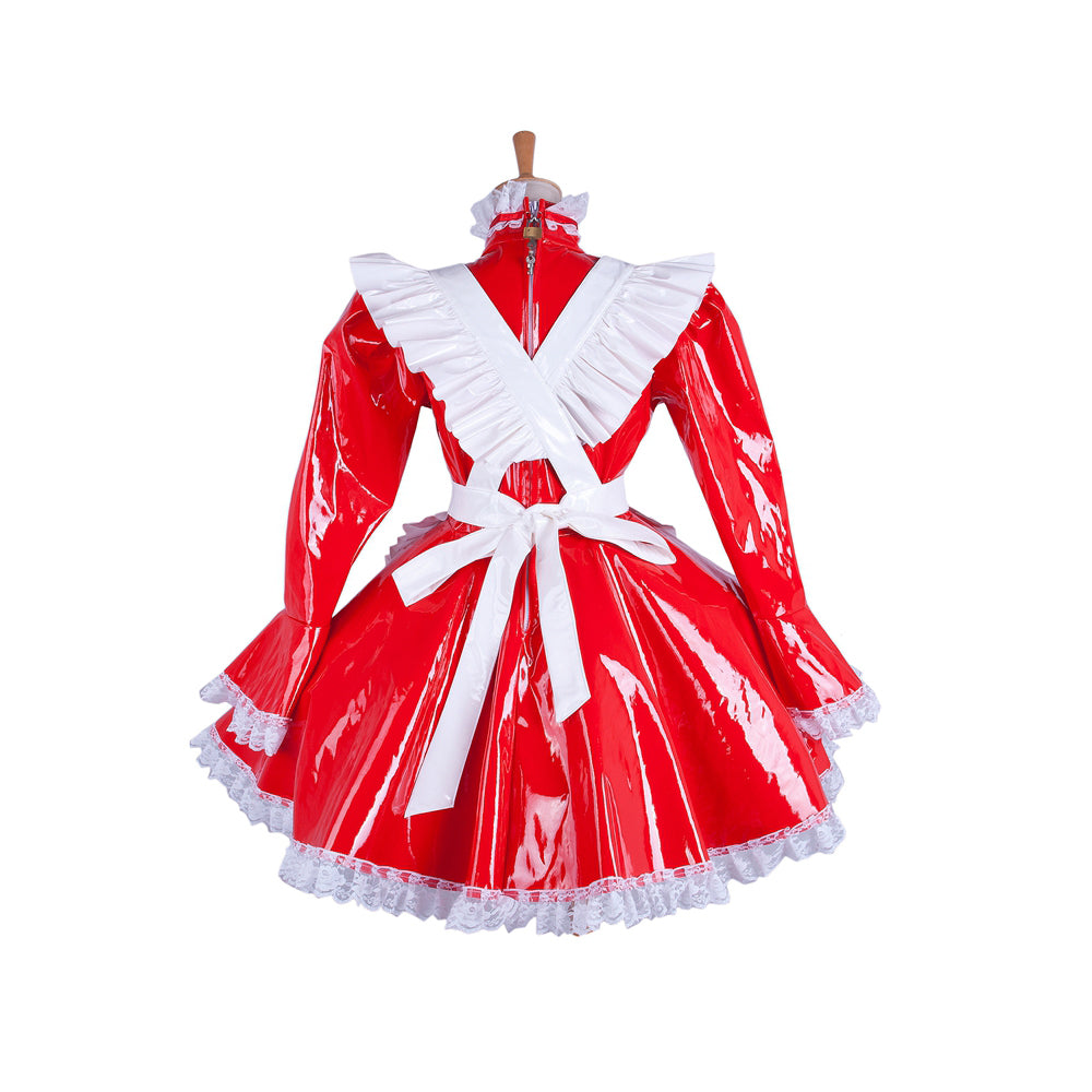 red thin pvc dress G1548