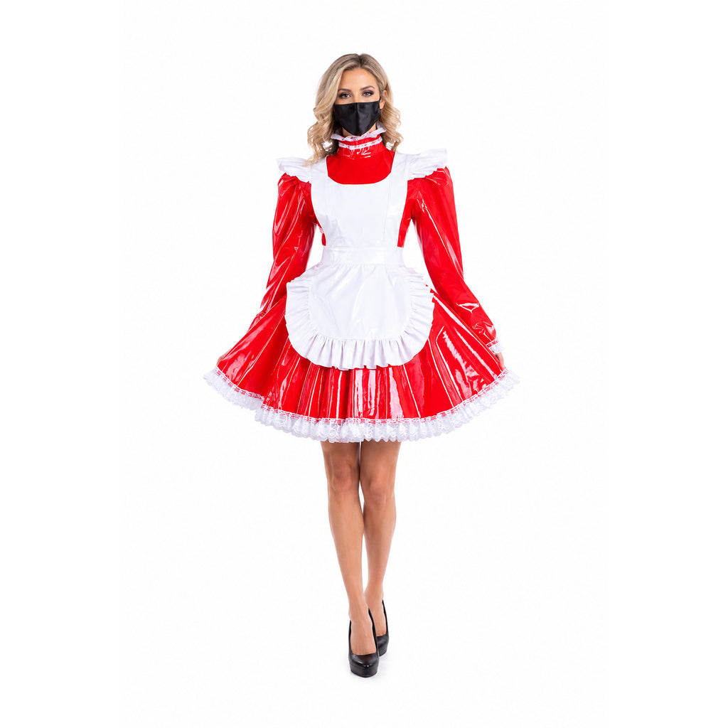 red thin pvc dress G1548