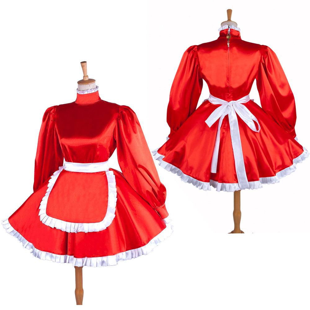 red satin dress G1549