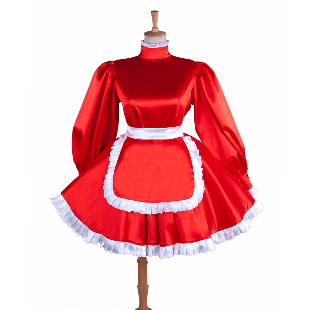 red satin dress G1549