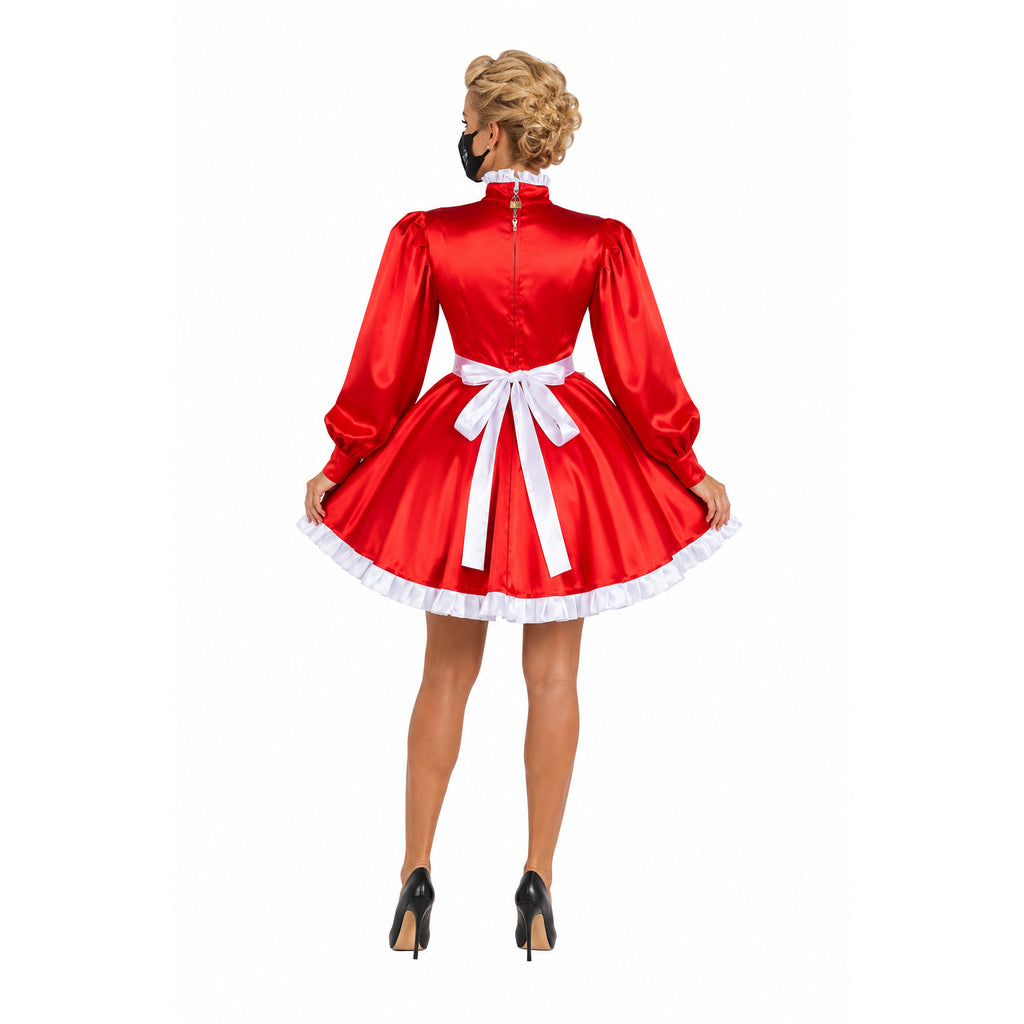 red satin dress G1549
