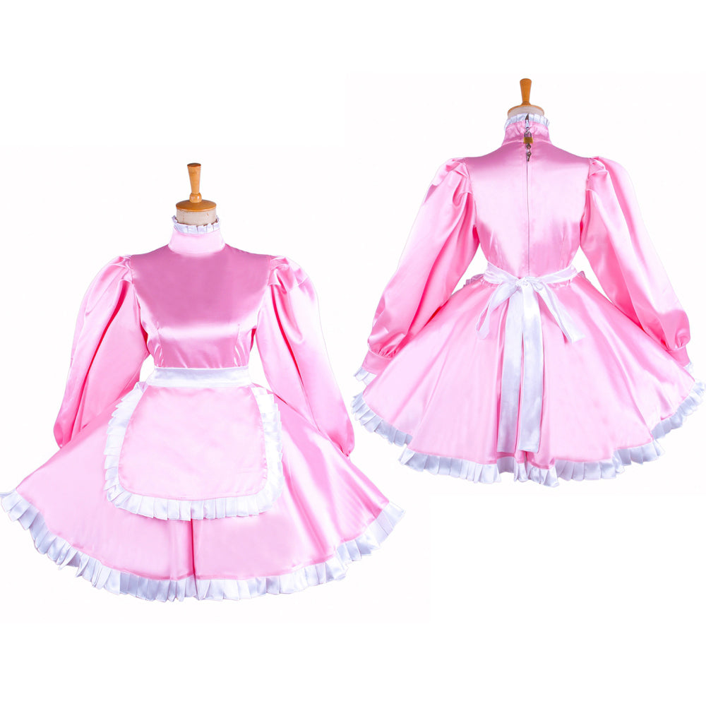 pink satin dress G1550