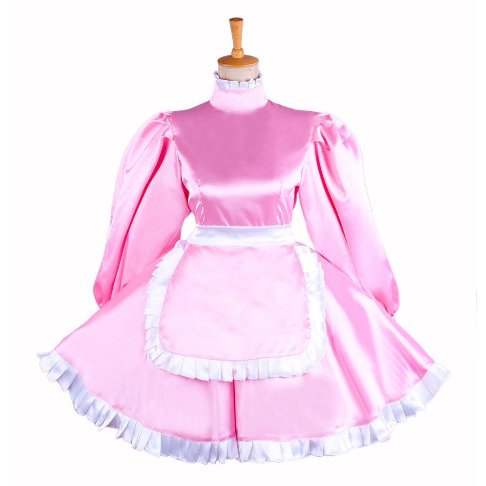 pink satin dress G1550