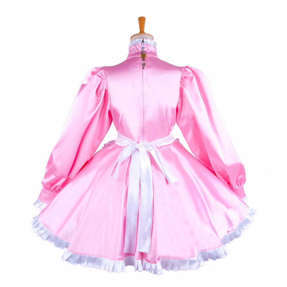 pink satin dress G1550