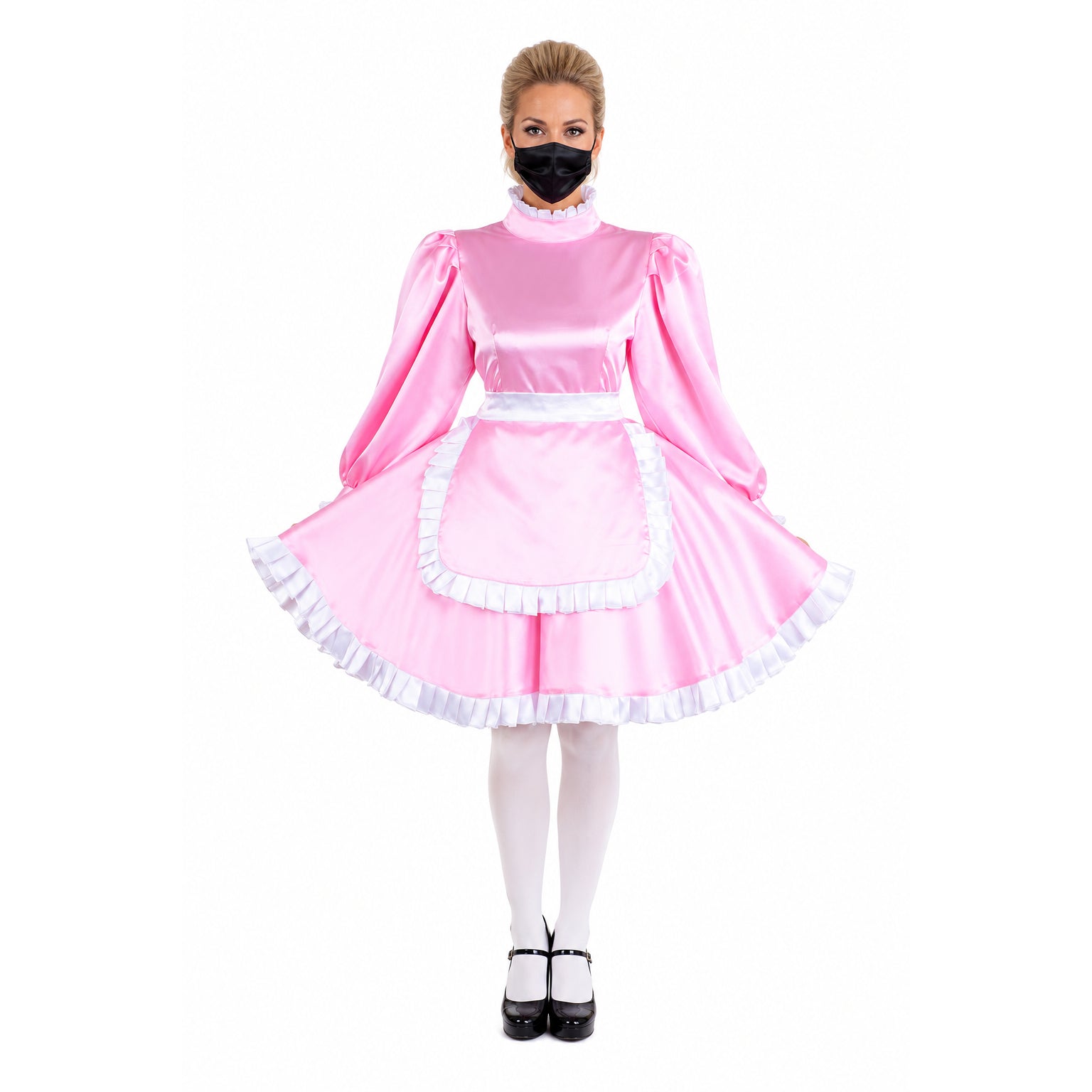 pink satin dress G1550