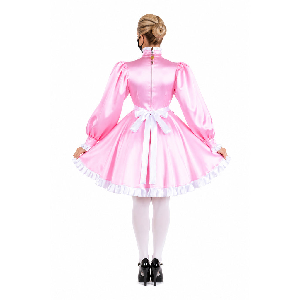 pink satin dress G1550
