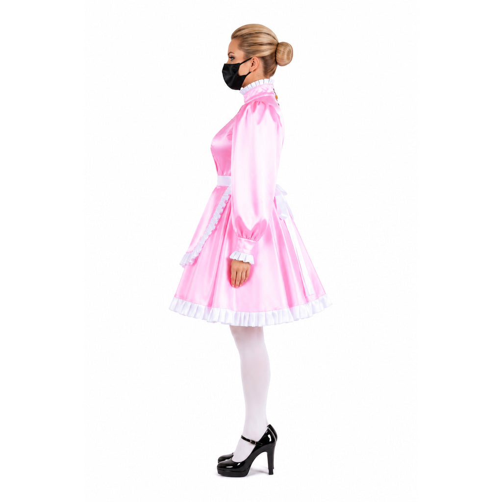 pink satin dress G1550