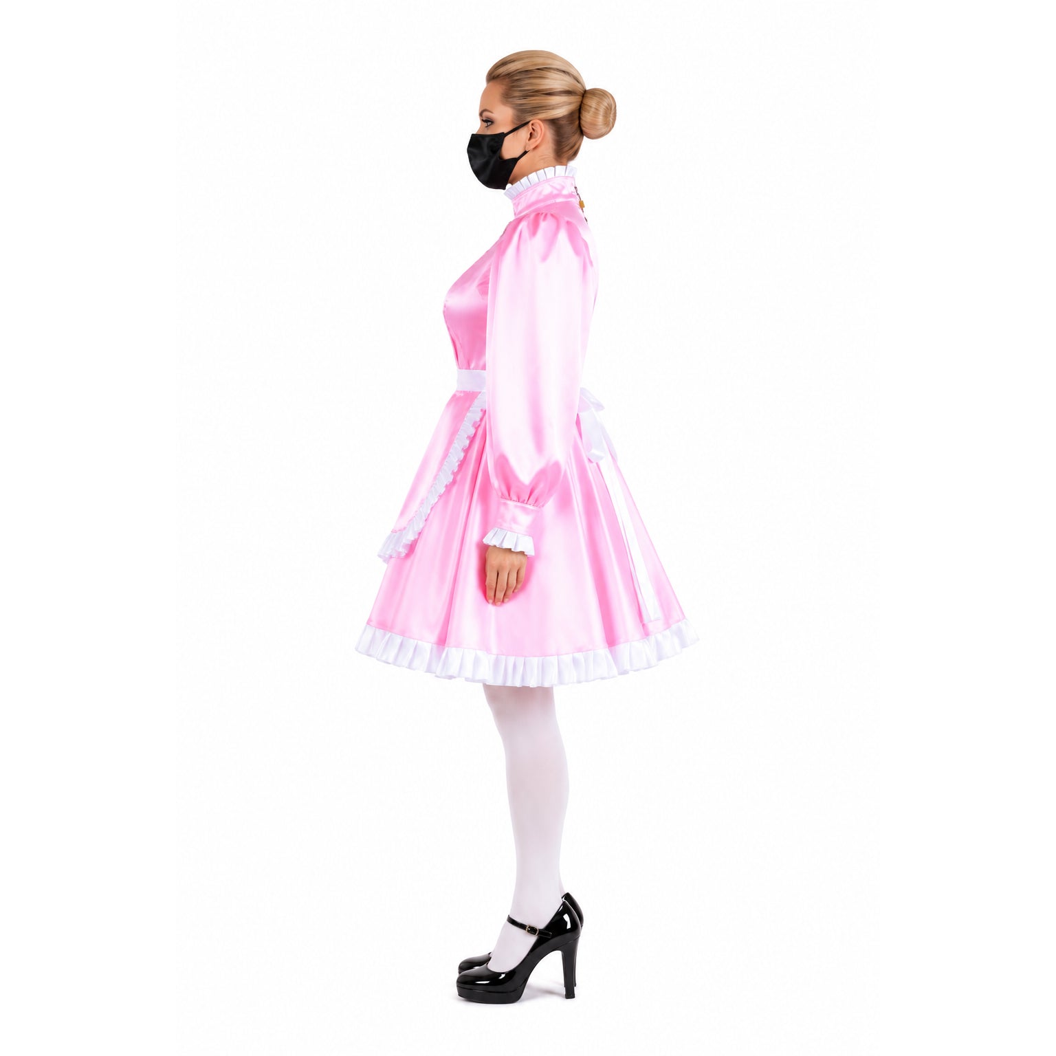 pink satin dress G1550