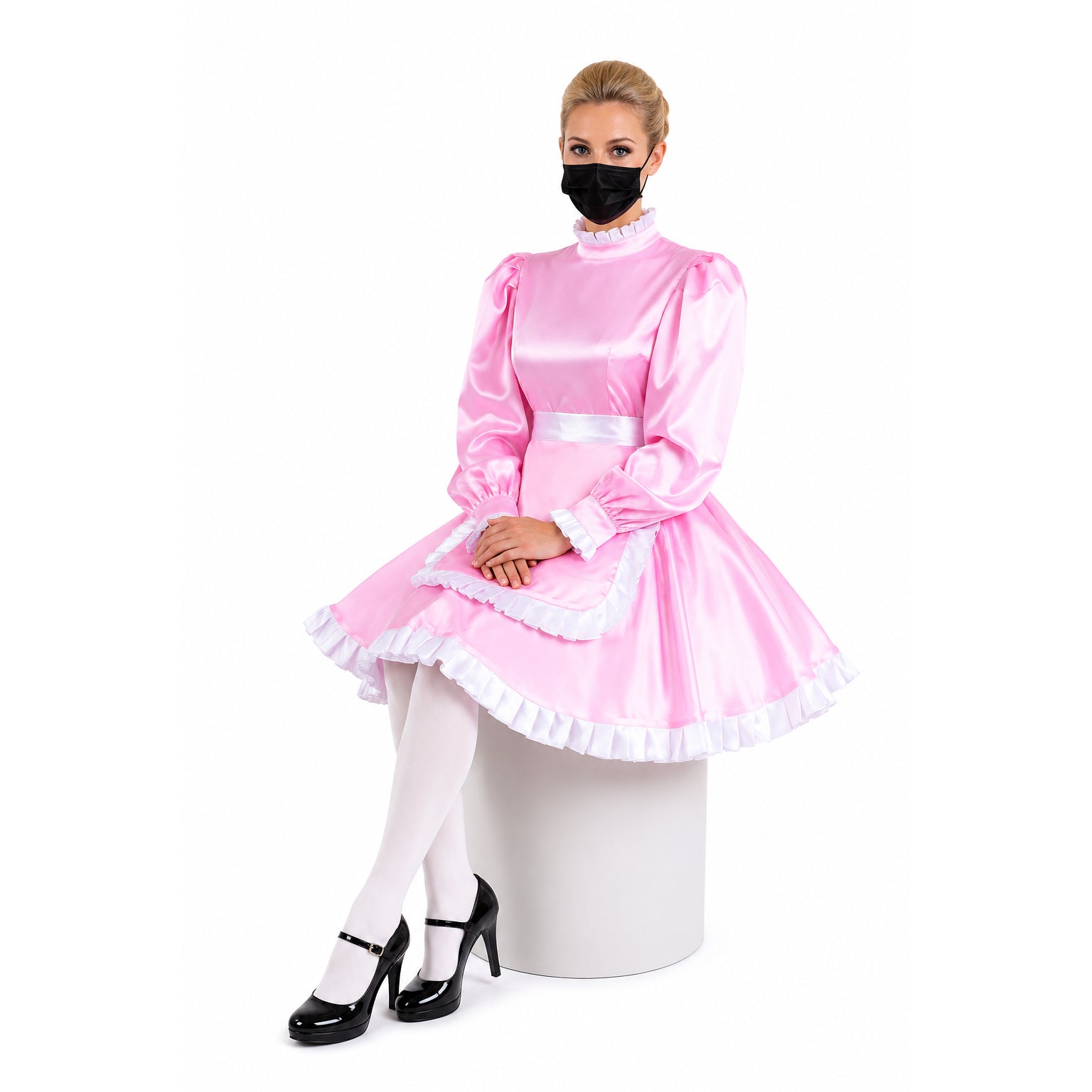 pink satin dress G1550