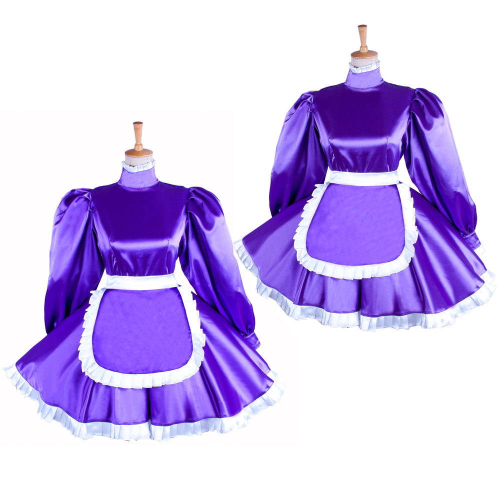 Purple satin dress G1552