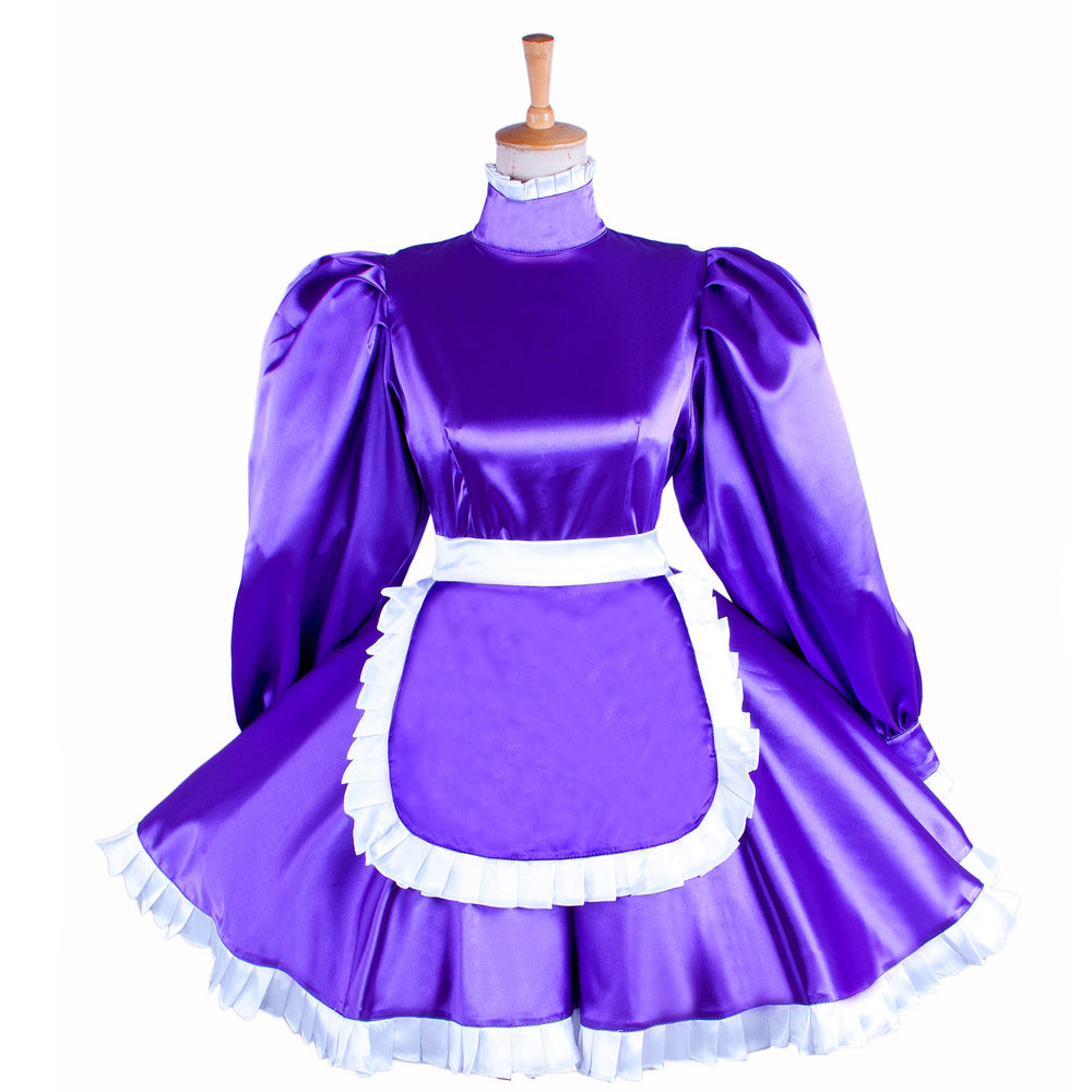 Purple satin dress G1552