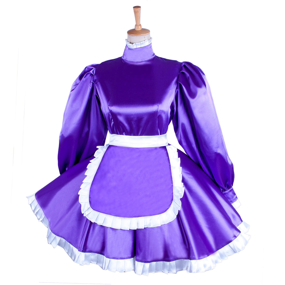 Purple satin dress G1552