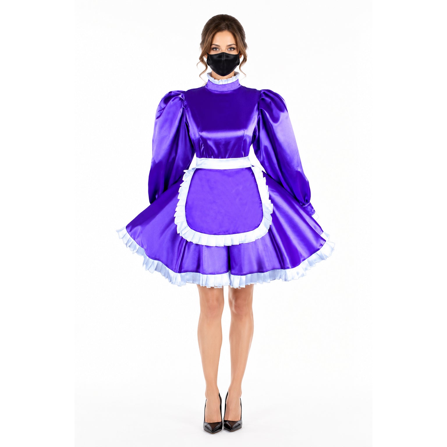 Purple satin dress G1552