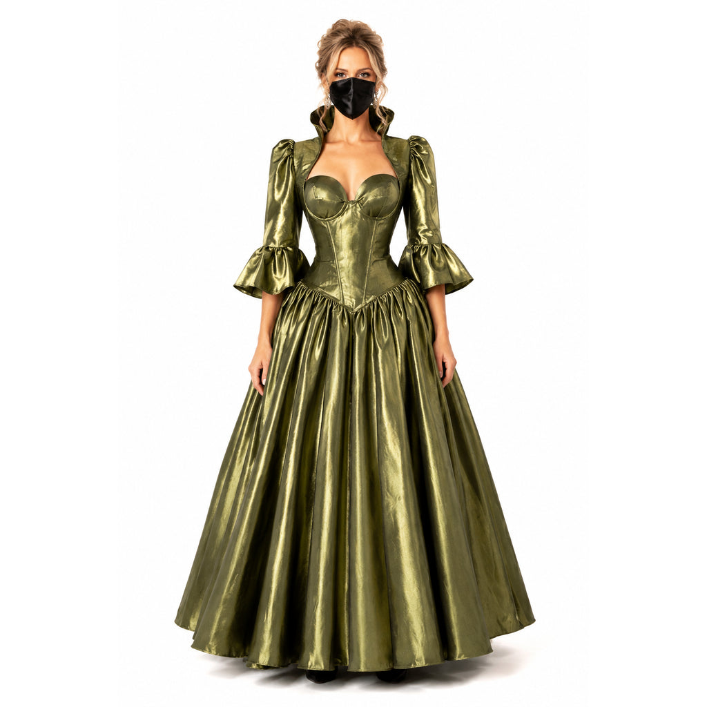 grünes Taftkleid G155
