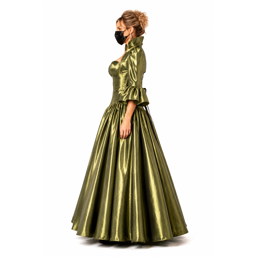 grünes Taftkleid G155