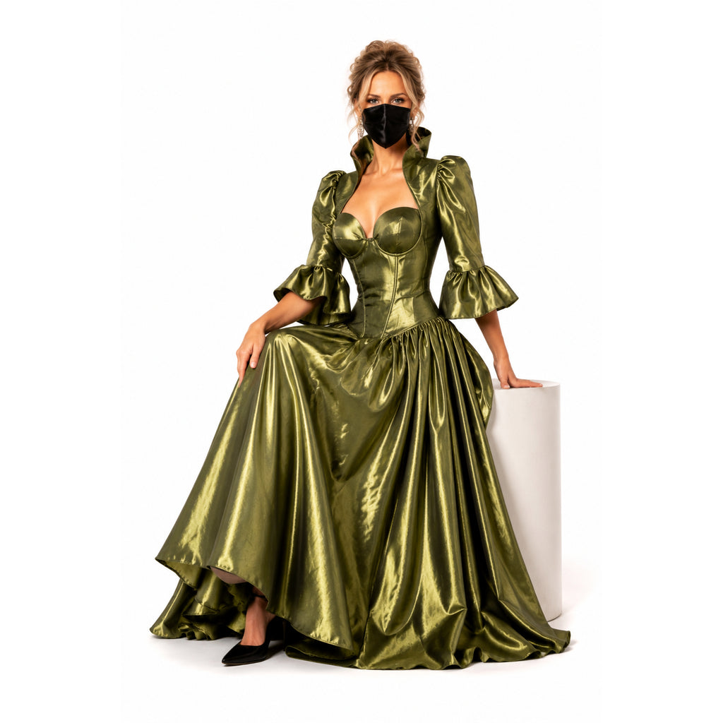 grünes Taftkleid G155