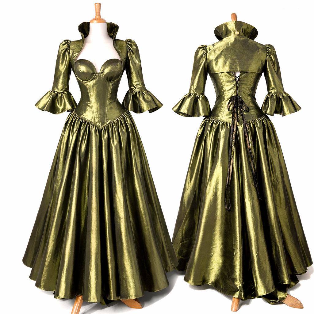 grünes Taftkleid G155