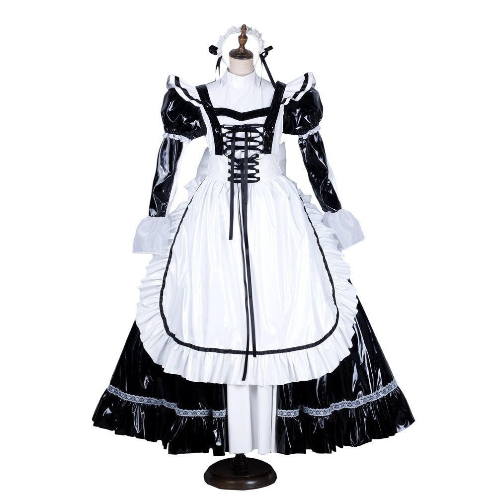 black thin pvc dress G1562