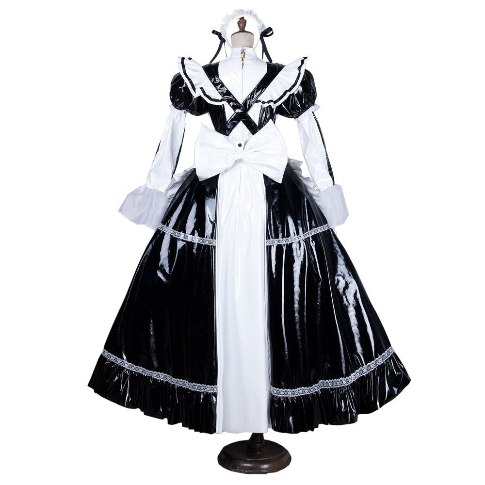 black thin pvc dress G1562