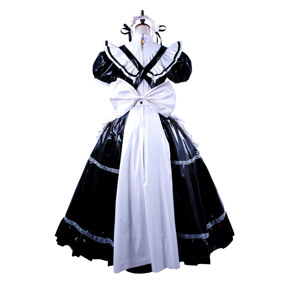 black thin pvc dress G1562