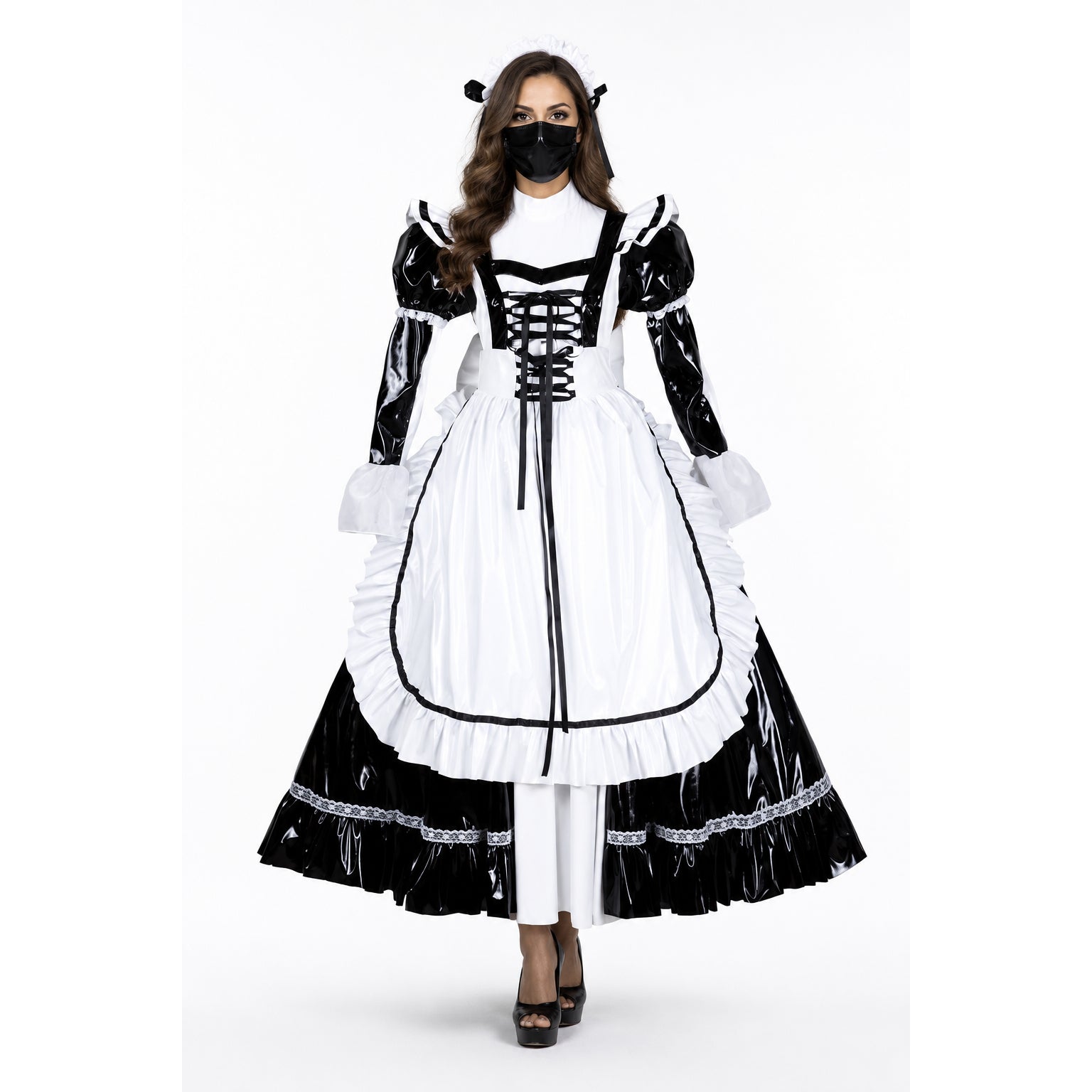 black thin pvc dress G1562