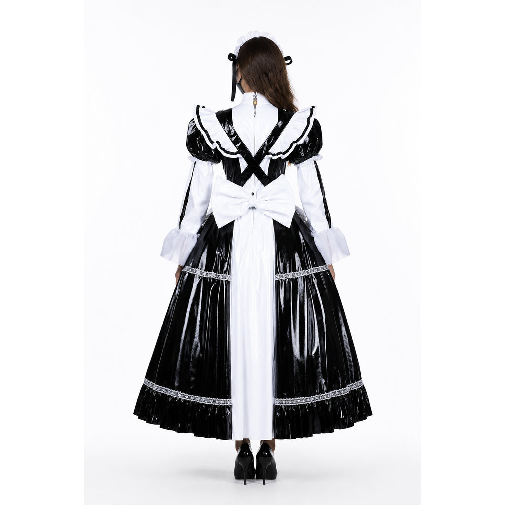 black thin pvc dress G1562
