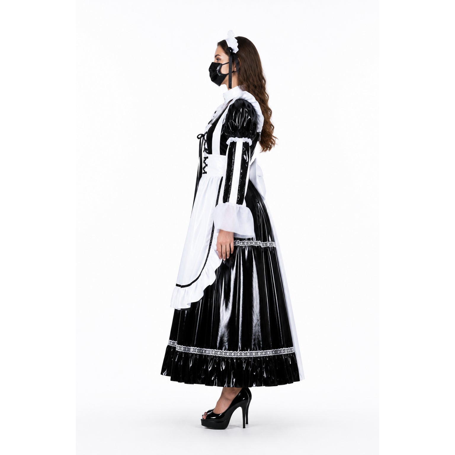 black thin pvc dress G1562