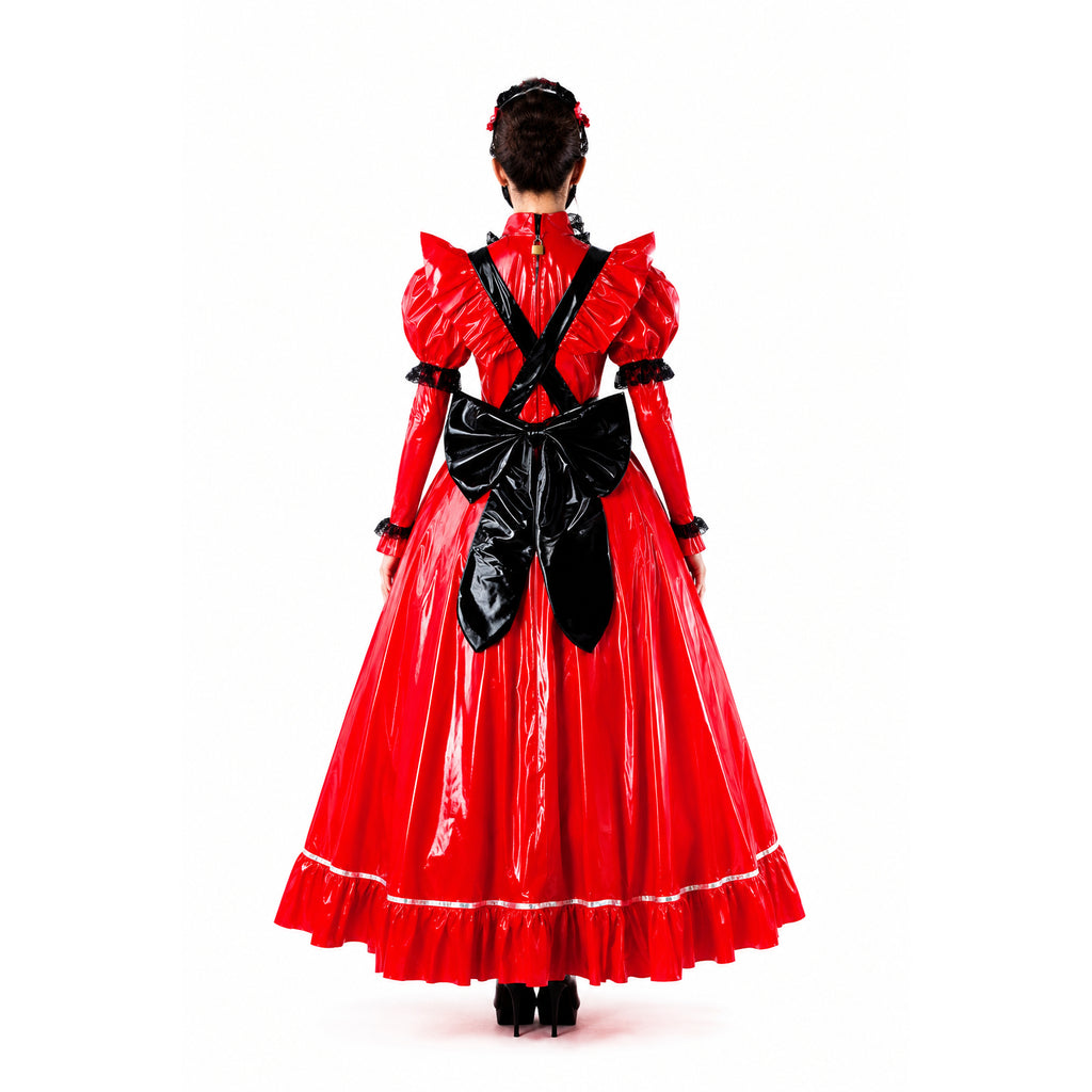 red thin pvc dress G1563