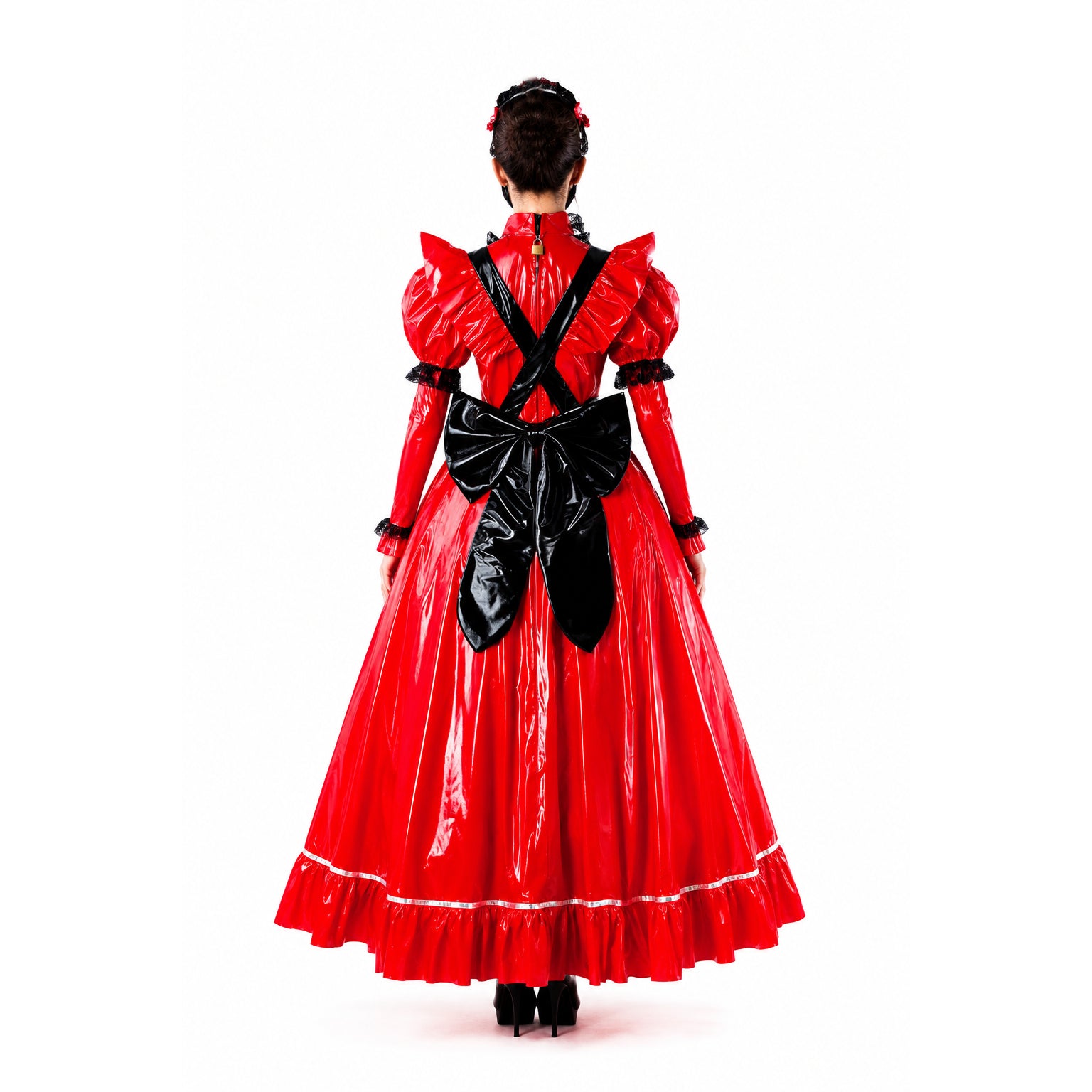 red thin pvc dress G1563