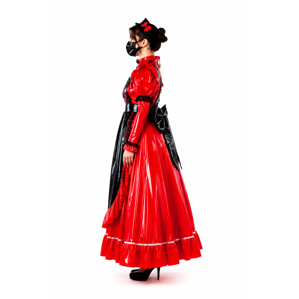 red thin pvc dress G1563