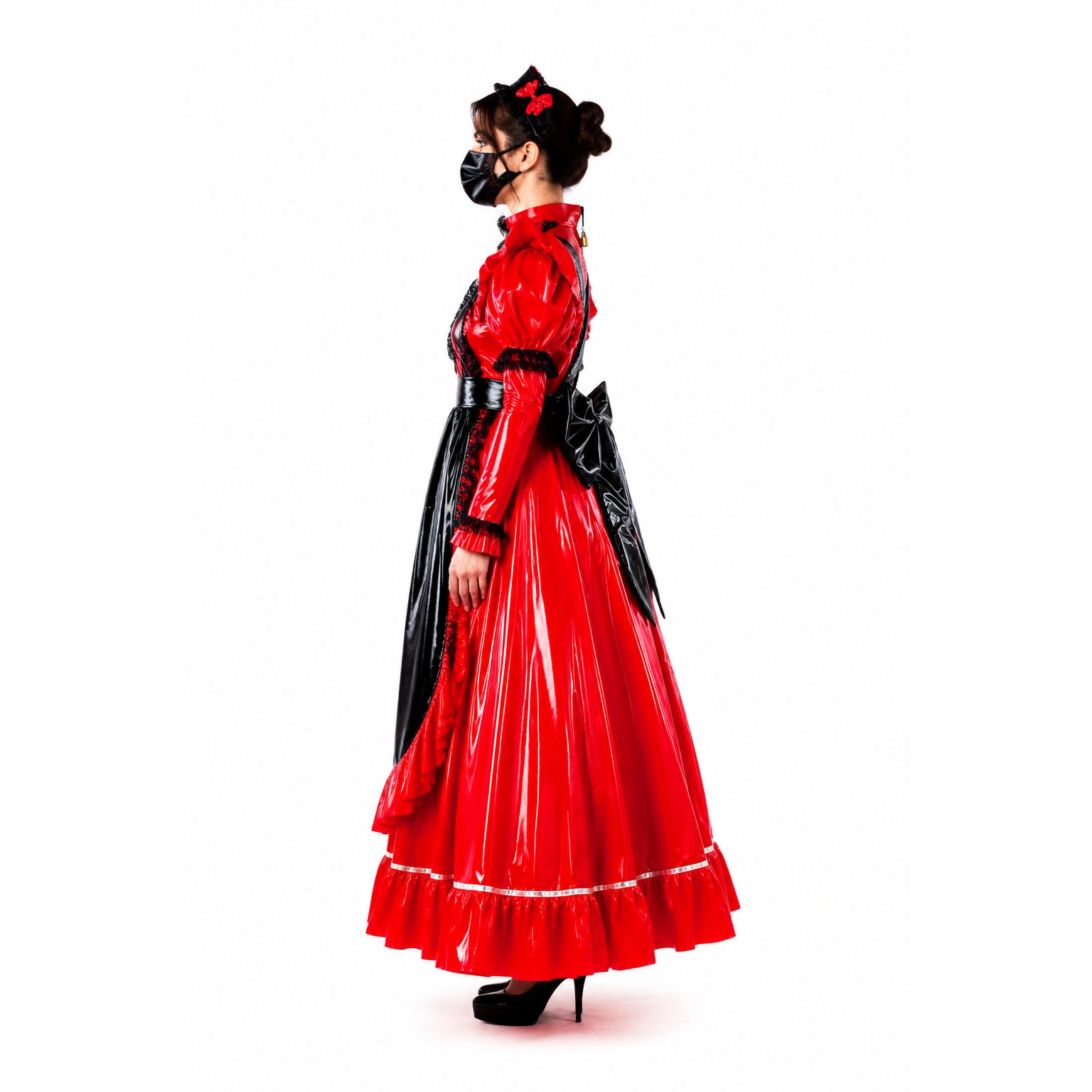 red thin pvc dress G1563