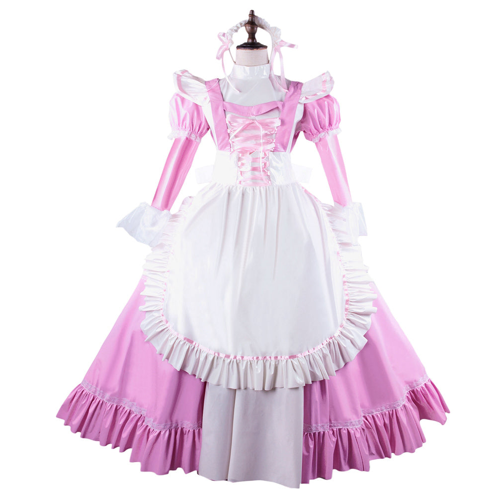 pink thin pvc dress G1564