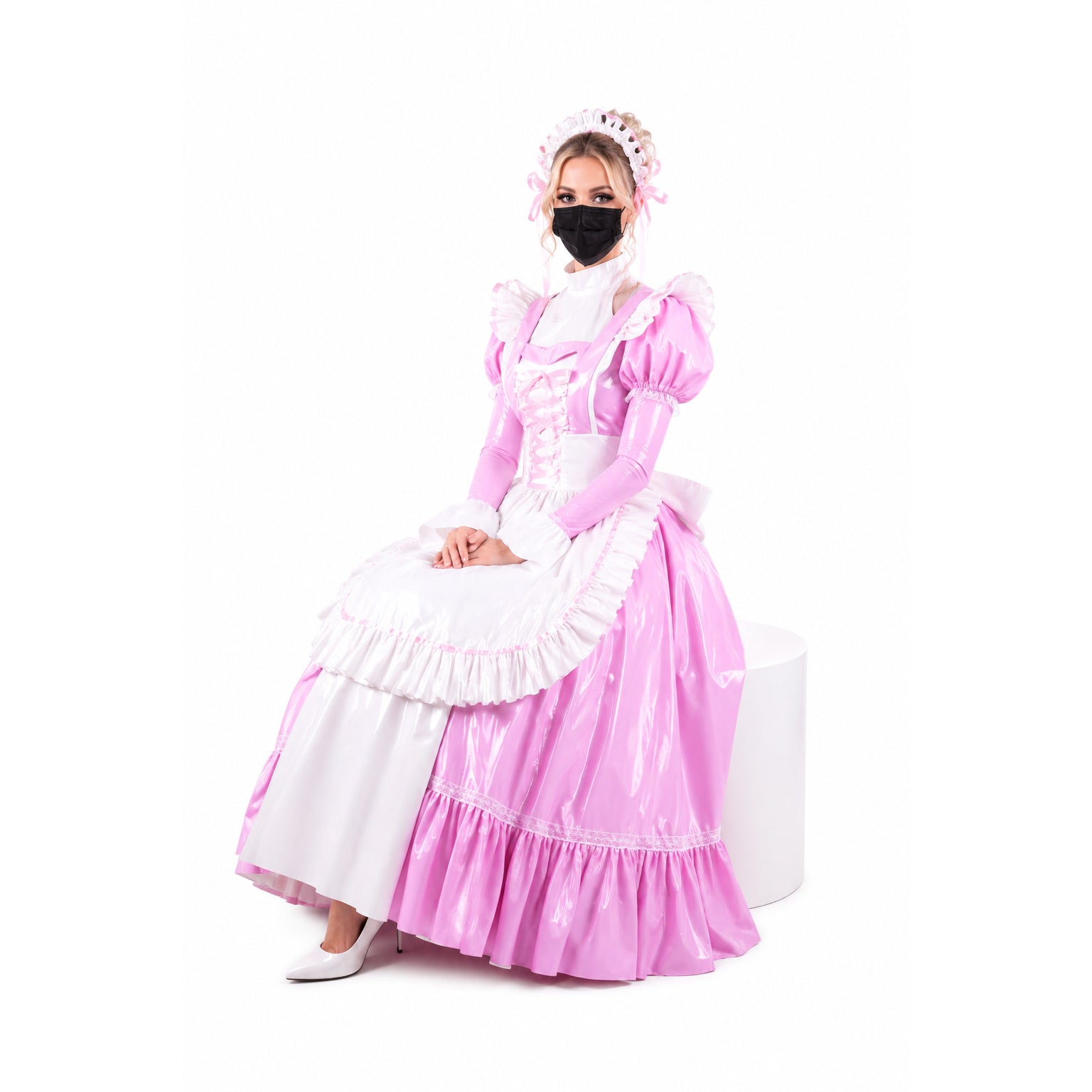 pink thin pvc dress G1564