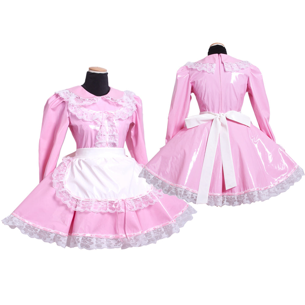 pink thin pvc dress G1568