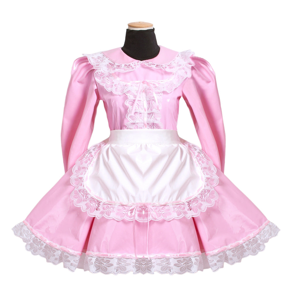 pink thin pvc dress G1568