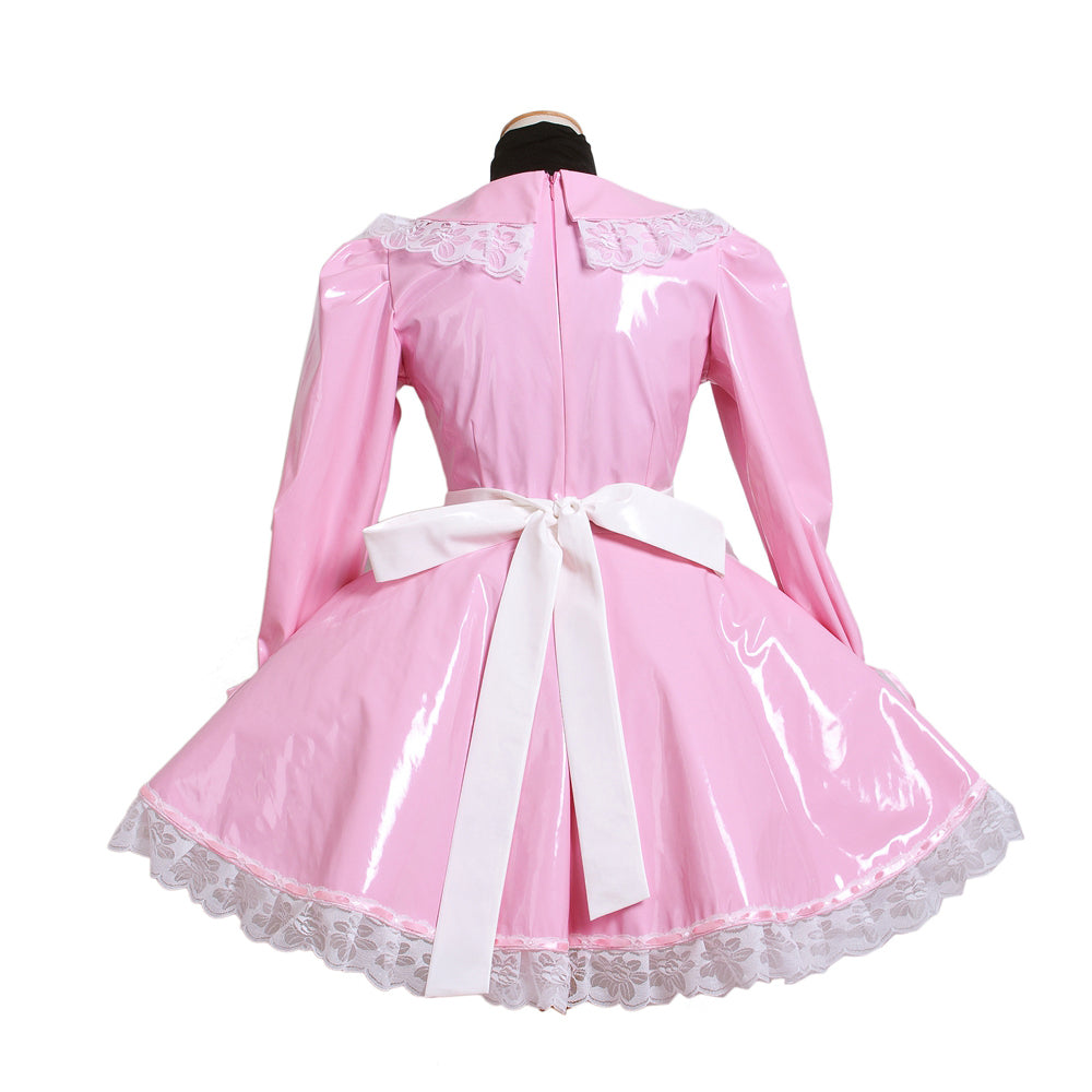 pink thin pvc dress G1568