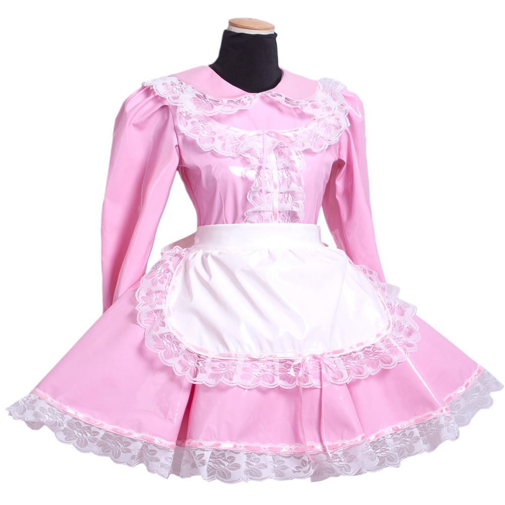 pink thin pvc dress G1568