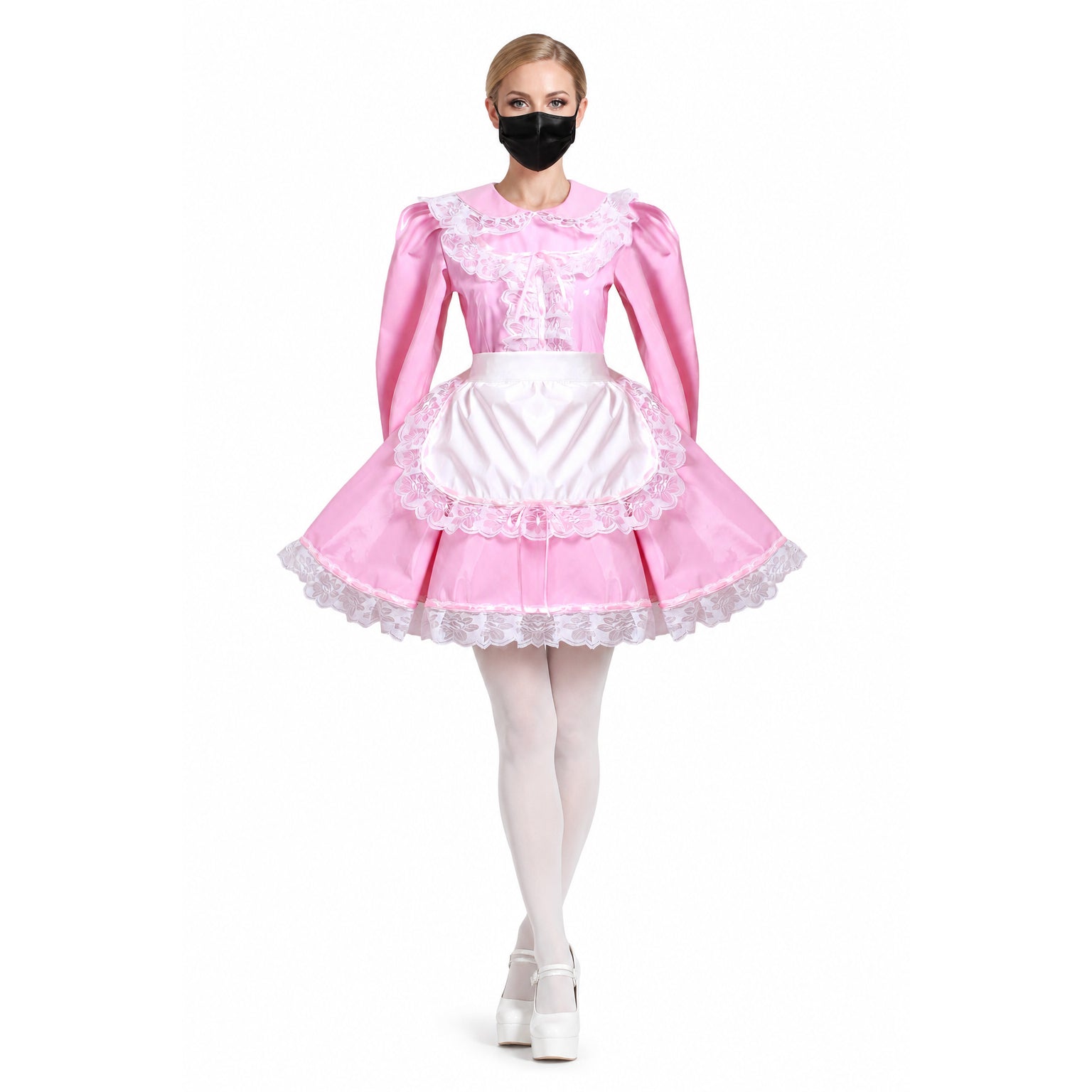 pink thin pvc dress G1568