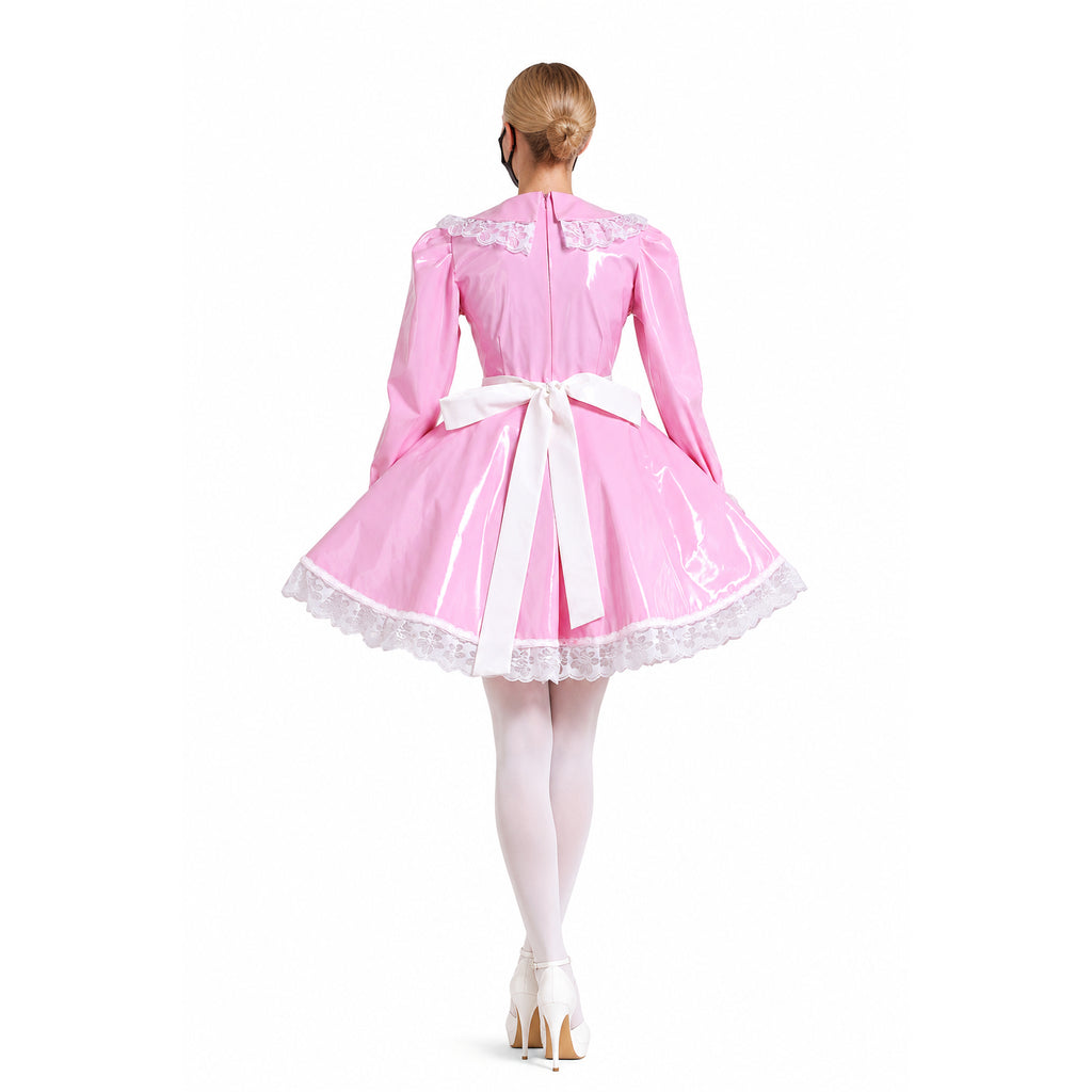 pink thin pvc dress G1568
