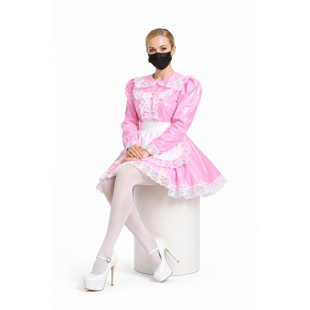pink thin pvc dress G1568