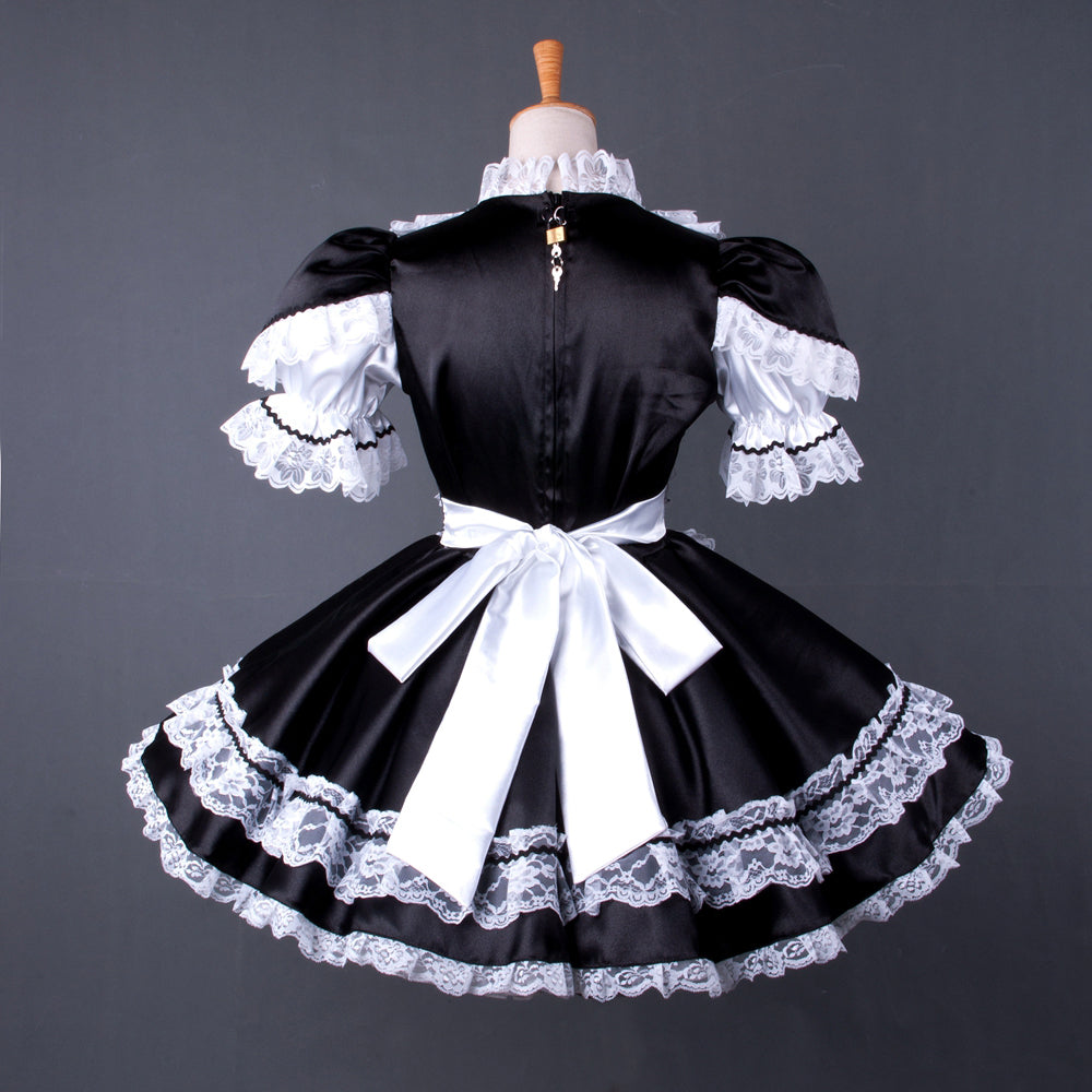 black satin dress G1569