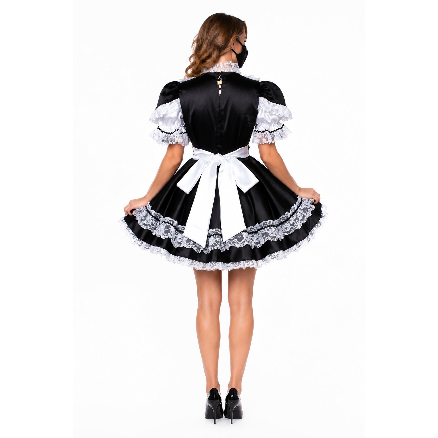 black satin dress G1569