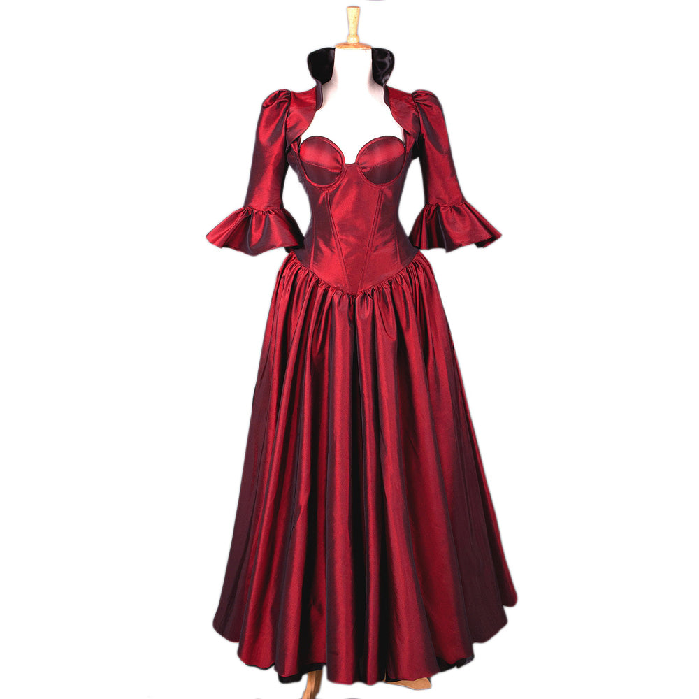rotes Taftkleid G156