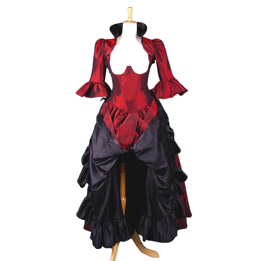 rotes Taftkleid G156