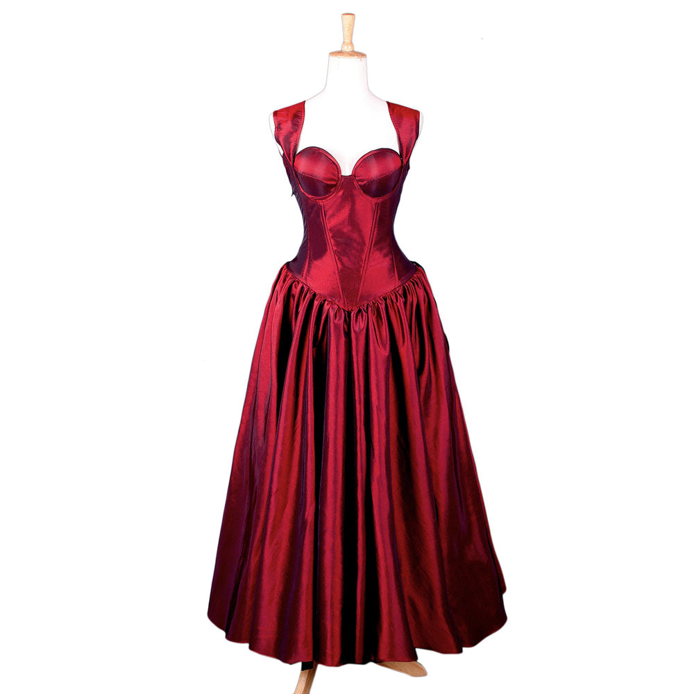 rotes Taftkleid G156
