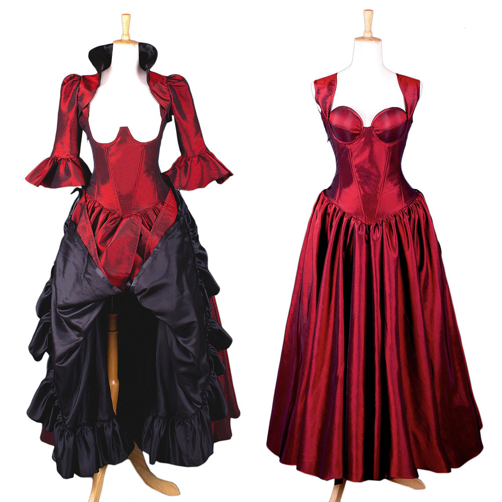 rotes Taftkleid G156